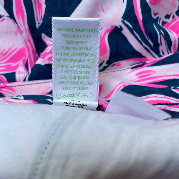 Lilly Pulitzer Callahan Knit Short Inky Navy Flamingle 5" Inseam Size 16 NEW - Picture 9 of 9